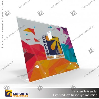 PORTA GRAFICA ACRILICO A5 (14.8*21 CMS) FORMATO L HORIZONTAL 1.7 MM (C12)